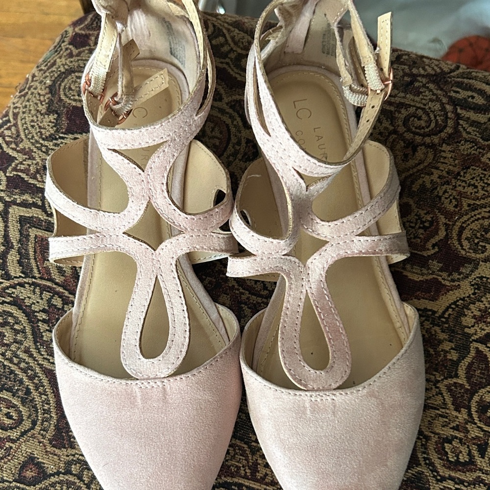 LC Lauren Conrad Blush Strappy Sandals